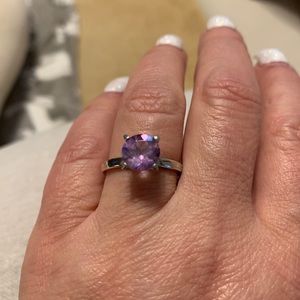 Sterling Silver Amethyst Solitaire Ring